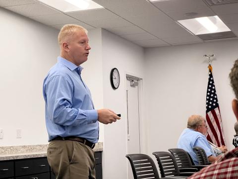 Ryan Bartkus, a PACE program director, discussed the economic development financing tool with the Suwannee County Board of County Commissioners last week. (FILE)