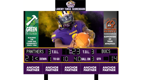 A digital drawing of Columbia's new scoreboard, which is expected to be installed in October. (COURTESY)