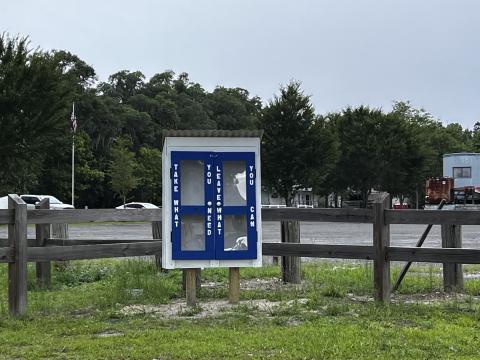 The food pantry at Branford Town Hall is open for those in need in the community to use. Locations in Mayo and Live Oak will open this month as well. (JAMIE WACHTER/Lake City Reporter)