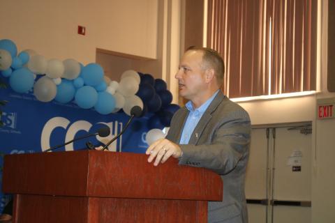 Columbia County Tax Collector Kyle Keen addressed concerns he has with the Property Assessed Clean Energy Program with the county commission on Thursday night. (TONY BRITT/Lake City Reporter)