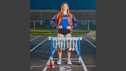 Branford’s Nathalia Veal repeats as the LCR’s Girls Track & Field Athlete of the Year. (386 PHOTOGRAPHY))