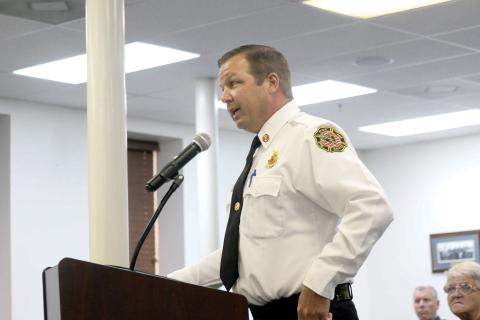 Lake City Fire Chief Josh Wehinger asked the City Council to support a pay increase to help solve staffing issues within the fire department at Tuesday’s meeting. (JAMIE WACHTER/Lake City Reporter)