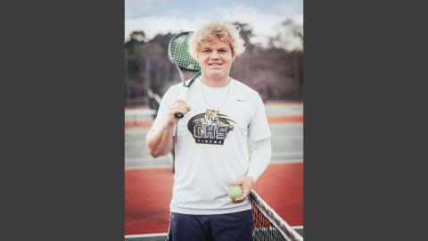 Columbia’s Camrin Wilcoxon is the 3-time LCR Boys Tennis of the Year. (AMBER MASTERS/Special to the Reporter)