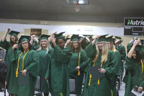 Florida Gateway students turn their tassels, becoming FGC graduates during the college’s summer graduation ceremony Tuesday evening. (TONY BRITT/Lake City Reporter)