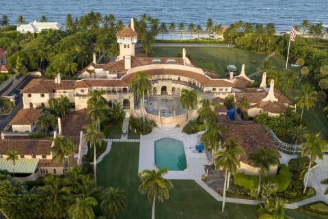 An aerial view of President Donald Trump’s Mar-a-Lago estate taken Aug. 10, 2022. (STEVE HELBER/AP File)