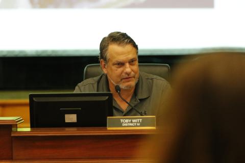 Toby Witt voiced his opposition to raising the county’s fire assessment fee during Tuesday’s special County Commission meeting. (JAMIE WACHTER/Lake City Reporter)