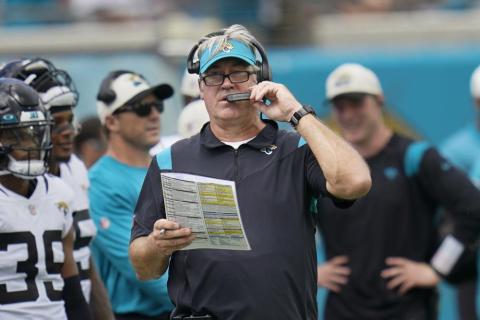Jacksonville Jaguars head coach Doug Pederson looks on from the sideline during last Sunday's game against the Indianapolis Colts in Jacksonville. (JOHN RAOUX/Associated Press)