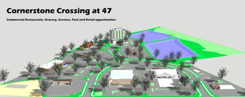Cornerstone Crossing at 47, a mixed-use development project, got a variance request for stormwater design from the Suwannee River Water Management District board Tuesday to keep the project moving forward. (COURTESY)