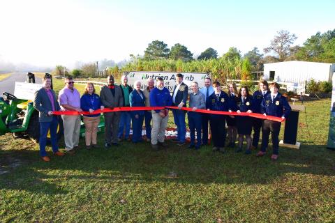 Nutrien announced a $150,000 donation to Hamilton County High School to support its agriculture program at a ribbon-cutting on the Nutrien Ag Lab at Hamilton County High School on Friday. (COURTESY)
