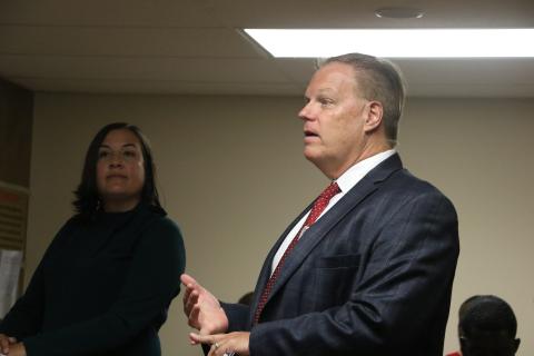 Meridian Behavioral Healthcare CEO Don Savoie discusses his organization’s plan for the Lake Shore Hospital in June 2022. (FILE)
