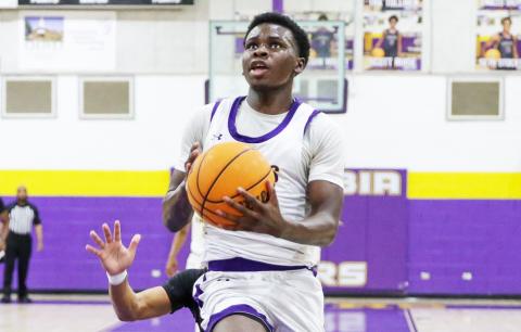 Columbia guard Isaac Broxey rises for a layup against Ridgeview in the District 2-5A semifinals on Feb. 8. (BRENT KUYKENDALL/Lake City Reporter)