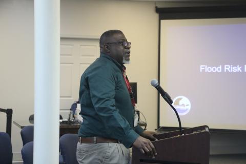 Leroy Marshall, chief professional engineer for the Suwannee River Water Management District, urged people to attend a flood risk map meeting later this month. Westside Community Center is hosting one on Feb. 23. (MORGAN MCMULLEN/Lake City Reporter)