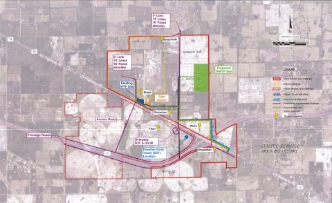 A map showing the utility needs and future possibilities for the catalyst site in western Suwannee County. (COURTESY)