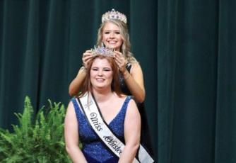 Kaylee Hamrick (seated) is crowned the 2023 Miss Olustee. (COURTESY)