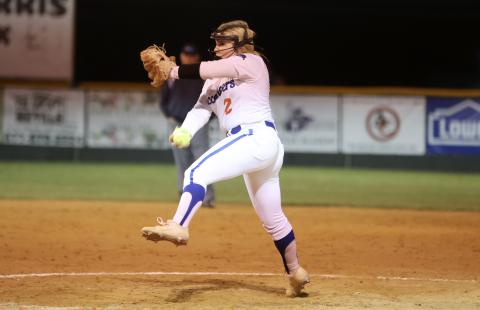 Branford pitcher Laila Arnold winds to pitch against Suwannee on March 14. (PAUL BUCHANAN/Special to the Reporter)