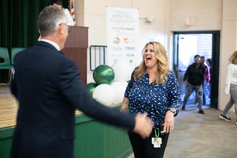 Richardson Sixth Grade Academy Principal Lisa Lee was all smiles Thursday as she was honored as a 2022-23 Principal Leadership Award winner by Florida TaxWatch. (COURTESY)