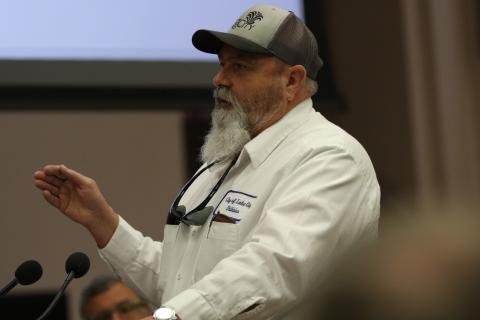 Lake City Manager Paul Dyal told the County Commission on Thursday that a letter to terminate building services was ‘inadvertently’ sent. (JAMIE WACHTER/Lake City Reporter)