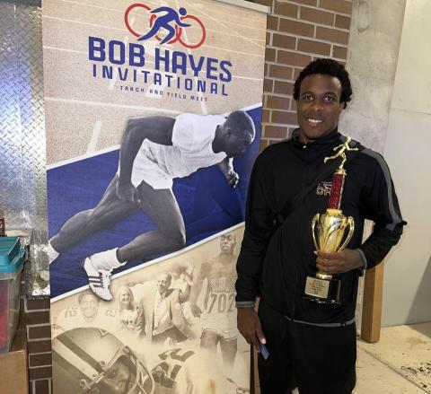 Columbia's Seth Stockton won the triple jump at the Bob Hayes Invitational on Saturday. (COURTESY)