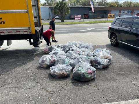 More than 1,000 pairs of shoes were collected during the Greater Lake City Community Development Corporation and Young Women of Excellence’s shoe drive. (COURTESY)