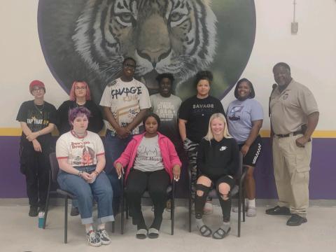 Columbia’s Top Talent performers: Ashlyn Esposito (from row from left), Kenya Polluck and Allie Brush. (Back row, from left) Van Morrison, Nova (Kiera) Fletcher, Nathaniel Johnson-Adams, Omarion Howard, Michelle Burch, Shamaria Bowles and Columbia’s Top Talent Founder, Ronnie Collins. (COURTESY)