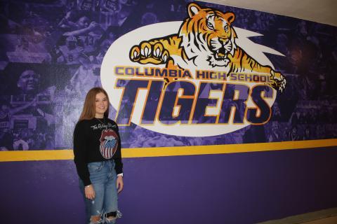 Caris Feagle, a junior at Columbia High School, took first runner-up honors at a recent speech competition. (TONY BRITT/Lake City Reporter)