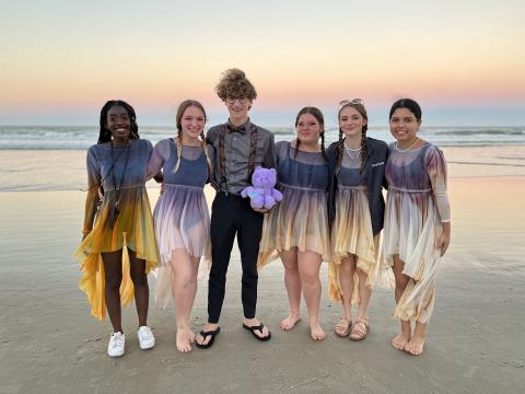 Fort White High School winter guard members Jada McNeal (from left), Kaitlyn Johnson, Brody Crews, Abigail Lambert, Stephanie Selman and Jodalis Alicea earned straight superiors at state competition.