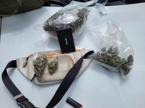 A search of the unoccupied car that fled from authorities Monday afternoon produced 582 grams of marijuana and a scale used in the illegal sale of narcotics (COURTESY COLUMBIA COUNTY SHERIFF'S OFFICE)
