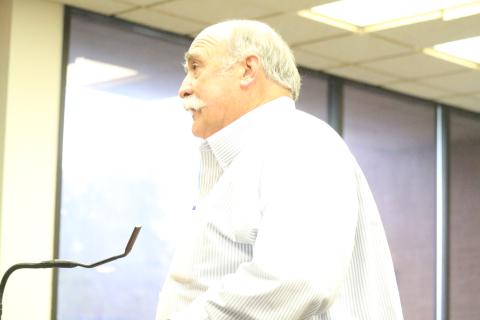 Live Oak Interim City Manager Larry Sessions answers questions from the City Council during a special meeting Friday. (JAMIE WACHTER/Lake City Reporter)