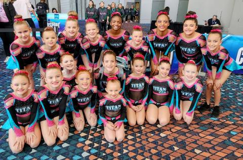The Electra cheer team from Lake City’s Titan Elite gym is competing next week at The Youth Summit in Tampa. Front row: Lola Norris. Middle row: Kinsleigh Strickland, Harper De Moya, Rylie Khachigan, Brystol Pickles, Brooke Herbert, Maddie Bullock, Halle Green, and Lakelyn Neeley. Back row: Abby Durham, Kenzie Crews, Eva Decker, Callie Cothran, Caché Sheppard, Kynlee Stacy, Zuri Paulk, Nella Davis-Lopez and Isabelle Bellamy. (COURTESY)