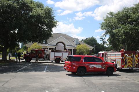 LCFD Assistant Chief Dwight Boozer said his department doused the small fire in about 15 seconds. (TONY BRITT/Lake City Reporter)