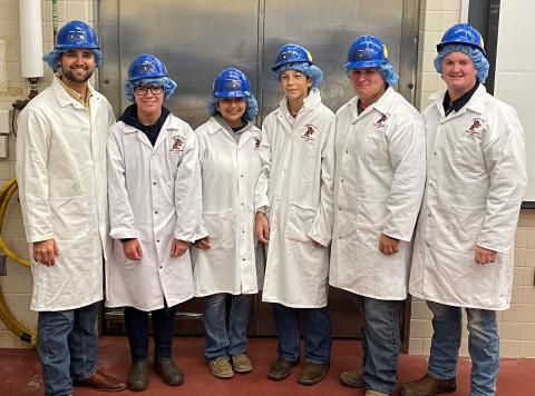 The Lafayette FFA High School Meat Evaluation Team won the state title at the Florida FFA Meats Evaluation State Finals on Saturday. Team members are advisor Case Emerson (from left), Harrison Jackson, Regina Camarillo, Camden Boatright, Jack Peterson and Seth Greaves. (COURTESY)