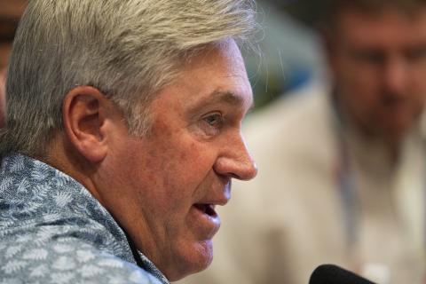 Jacksonville Jaguars head coach Doug Pederson speaks during the AFC head coaches availability at the NFL meetings on March 27 in Phoenix. (MATT YORK/Associated Press)