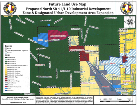 The Columbia County Commission approved land use changes near the Interstate 10 and U.S. Highway 41 interchange Tuesday. (COURTESY)