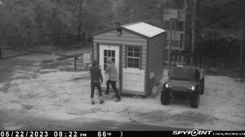 Two suspects broke into the new guard station at Little River Springs on Monday, causing more than $1,000 of damage. (COURTESY)