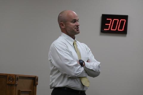 State Attorney John Durrett responds to a question Thursday about charges against Sylvester Warren. (JAMIE WACHTER/Lake City Reporter)