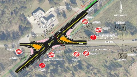 The proposed intersection improvements for the State Road 247 and County Road 240 crossing in southwestern Columbia County. (COURTESY)