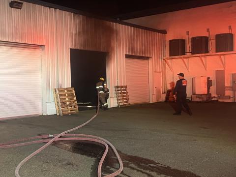 Crews from Lake City Fire Department and Columbia County Fire Rescue extinguished a fire around 3 a.m. Tuesday in the service area of the Honda of Lake City dealership. (COURTESY)