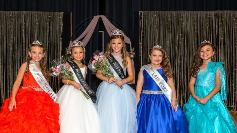 Lafayette High School FBLA hosted the Little Miss LHS pageant on Saturday. Winners were Little Miss Runner-Up Libby Morgan (from left), Tiny Miss LHS Lexie Riley, Little Miss LHS Emma Gresham, Tiny Miss Runner-Up Lexie Avery and People’s Choice Award winner Adelynn Posada. (JACK HOWDESHELL/Special to the Reporter)