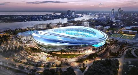 A conceptual rendering shows the vision of renovations to TIAA Bank Field. (COURTESY OF JACKSONVILLE JAGUARS)