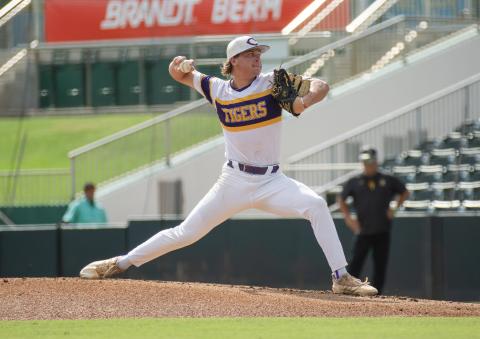 Columbia pitcher Josh Fernald pitches against American Heritage during the Class 5A state semifinals on May 22 at Hammond Stadium in Fort Myers. (JESSICA PILAND/Special to the Reporter)