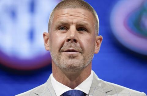 Florida head coach Billy Napier Speaks during SEC Media Days on July 19 in Nashville, Tenn. (GEORGE WALKER IV/Associated Press)