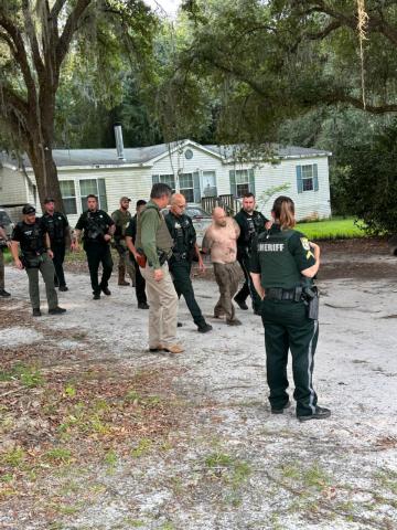 David Cooper was apprehended Monday by the Columbia County Sheriff’s Office following a four-hour manhunt in which he fled from authorities and hid in a wooded area. (COURTESY)