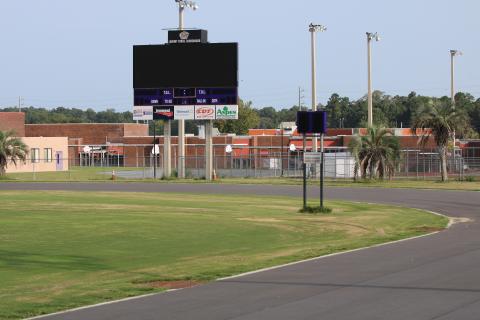 The installment of the new track at Tiger Stadium is sill ongoing, prompting the Preseason Classic between Columbia and Suwannee to be moved to Langford Stadium on Aug. 18. (JORDAN KROEGER/Lake City Reporter)