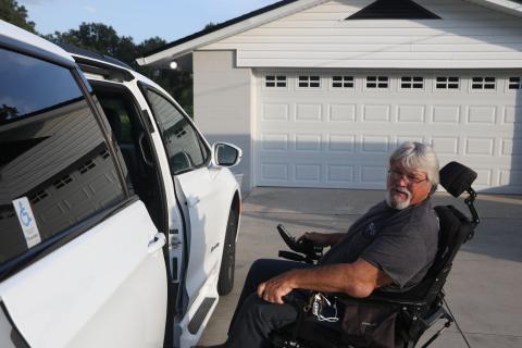 Jeff Woods, a disabled veteran, is pushing for Lake City businesses to comply with the Americans with Disabilities Act and make things easier for him and other disabled individuals. (MORGAN MCMULLEN/Lake City Reporter)