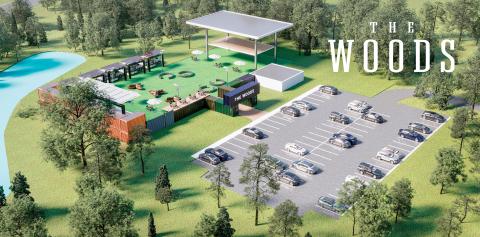 ‘The Woods,’ a food truck container park, is planned for State Road 247 just southwest of the Interstate 75 overpass in Lake City. The venue will also feature two restaurants, a game room, a bar and a two-story pavilion. (COURTESY)