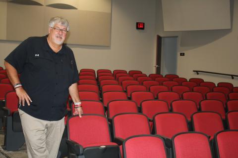 Fort White High School Principal Keith Couey stands in the school’s new Performing Arts Center, which has its first performance scheduled for the middle of October. (TONY BRITT/Lake City Reporter)