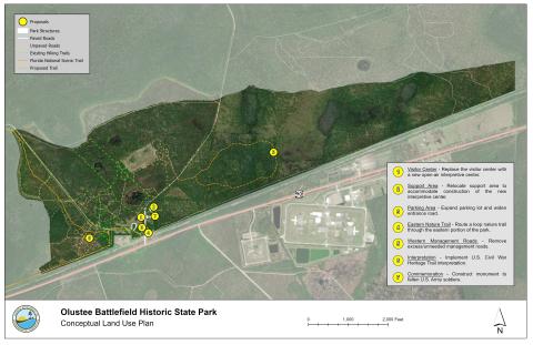 The Florida Department of Environmental Protection Division of Recreation and Parks plans to make improvements at Olustee Battlefield Historic State Park, including replacing the current museum with an interpretive center as well as implement a Civil War Heritage Trail interpretation. (COURTESY)