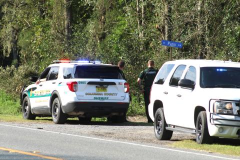 First responders gather at the intersection of U.S. Highway 441 South and SE Patio Glen following a deputy-involved shooting on Sept. 8. (FILE)
