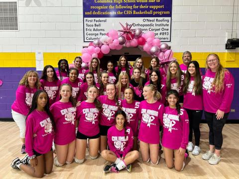 Columbia held Dig Pink Night on Monday for Breast Cancer awareness. (COURTESY)