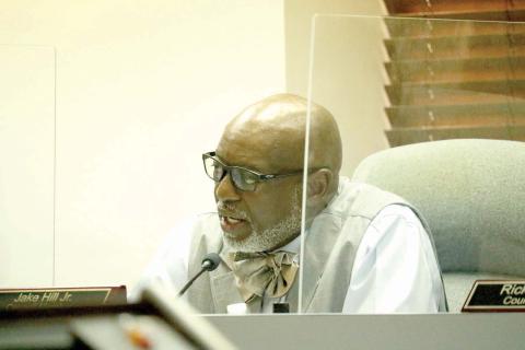 Councilman Jake Hill said Monday that the Lake City Council didn’t need to rush its search for a new city manager, making the motion to see if Colin Baenziger & Associates would be willing to help direct the process. (JAMIE WACHTER/Lake City Reporter)